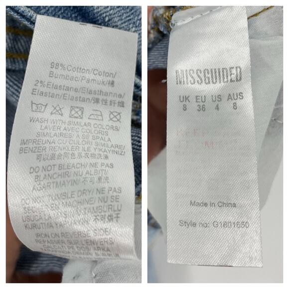 Missguided Mid Rise Authentic Skinny Ripped Jeans Size 4 - Picture 9 of 9